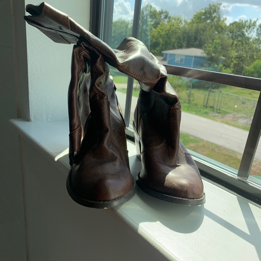 Brown cowboy boots